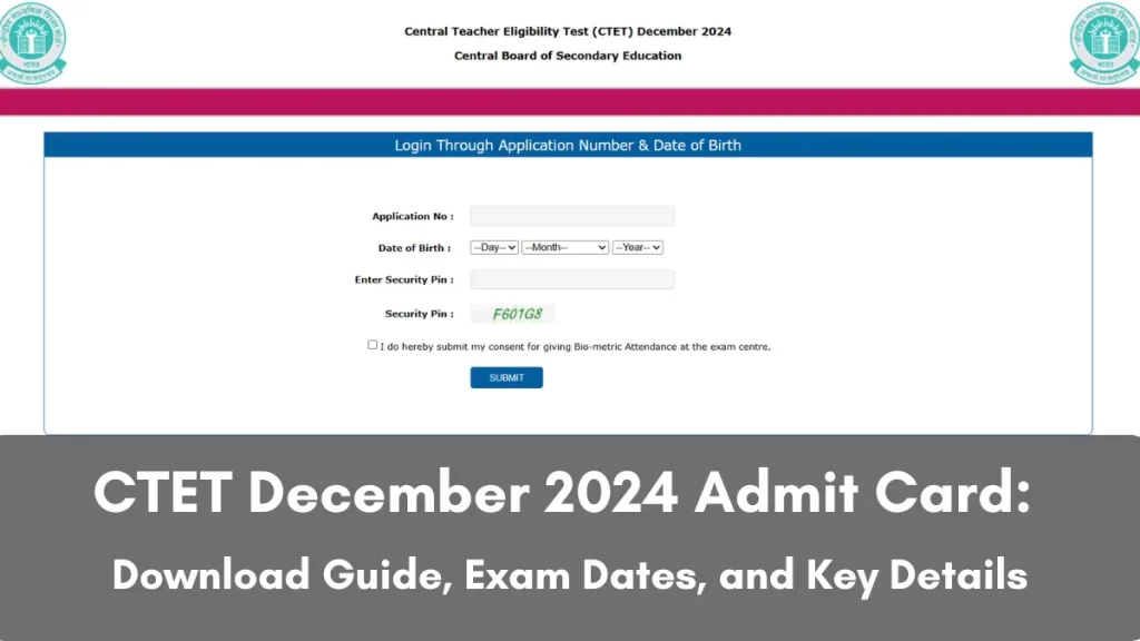 CTET December 2024 Admit Card